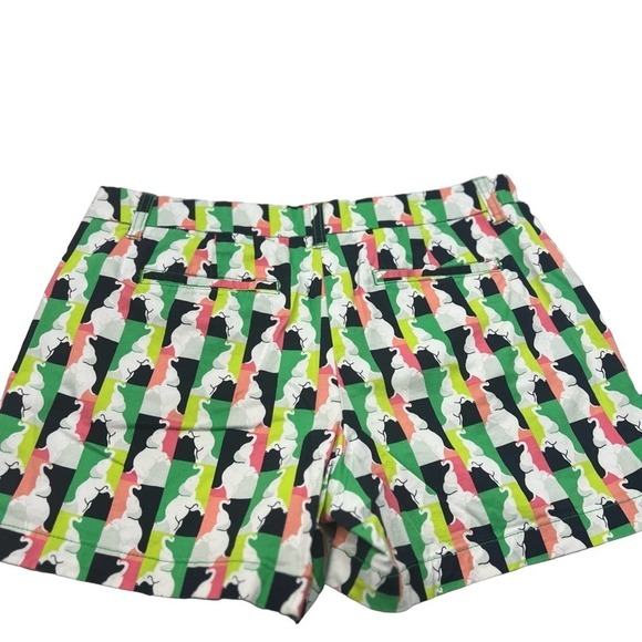 CROWN & IVY Bright Multicolor Elephant Print High-Rise 11" Shorts Women Size 12 - Picture 2 of 6